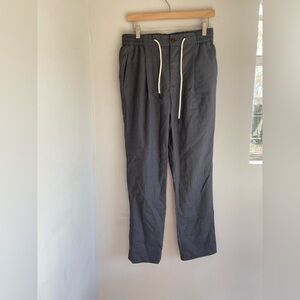 Spier & Mackay Men’s  100% Wool Slim Trousers with Drawstrings Grey lightweight